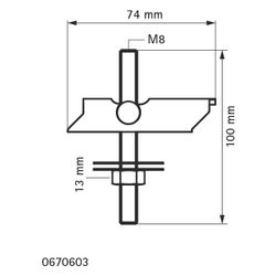 Walraven Kippdübel Gewindebolzen mit U-Profil, M8x100mm, elektrolytisch verzinkt... WALRAVEN-0670603 8712993265886 (Abb. 1)