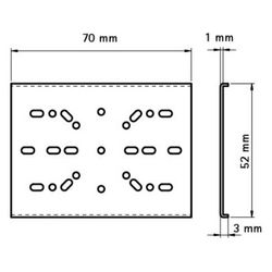 Walraven Fixierplättchen Bismat 70x52x1mm, für sanitären Wandscheiben an Schienen, St... WALRAVEN-0835000 8712993077557 (Abb. 1)