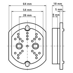 Walraven Bismat Schiene Schalltrenner 54x18mm, ABS, EPDM, 0835001... WALRAVEN-0835001 8712993077571 (Abb. 1)