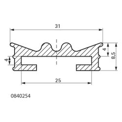 Walraven Gummieinlage 25x4mm, Länge 140m Temperatur -30 bis 110 Grad C DIN 4109, EPDM... WALRAVEN-0840254 8712993304721 (Abb. 1)