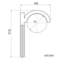 Walraven Dübelhaken einfach 45x8mm, Breite 115mm für Rohrdurchmesser bis 28mm, PA, Gr... WALRAVEN-0852080 8712993066438 (Abb. 1)