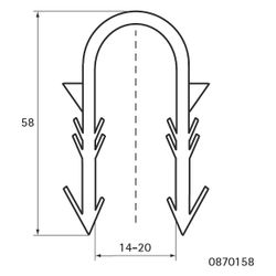 Walraven Tackernadel KAL, Länge 58mm, für Fußbodenrohre 14-20mm, Polypropylen, Schwar... WALRAVEN-0870158 8712993432622 (Abb. 1)