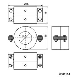Walraven Bisofix Kältefestpunktschelle CF 114,3mm, PUR-Hartschaum... WALRAVEN-0881114 8712993872312 (Abb. 1)