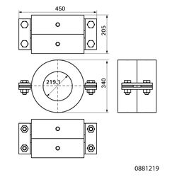 Walraven Bisofix Kältefestpunktschelle CF 219,1mm, PUR-Hartschaum... WALRAVEN-0881219 8712993872367 (Abb. 1)