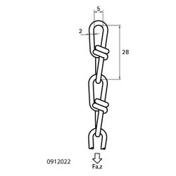 Walraven Knotenkette DIN5686, 28x5,0mm Länge 30m im Eimer Stärke 2,0mm, elektrolytisc... WALRAVEN-0912022 8712993541515 (Abb. 1)
