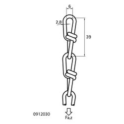 Walraven Knotenkette DIN5686, 39x6,0mm Länge 30m im Eimer Stärke 2,8mm, elektrolytisc... WALRAVEN-0912030 8712993541546 (Abb. 1)