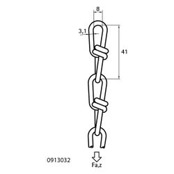 Walraven Knotenkette DIN5686, 41x8,0mm Länge 30m im Eimer Stärke 3,1mm, elektrolytisc... WALRAVEN-0913032 8712993541553 (Abb. 1)