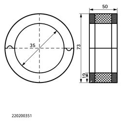 Walraven Bisofix Kälterohrträger E19plus s1s2, Länge 50mm -50 bis 110 Grad C, für R... WALRAVEN-220200351 8719942025690 (Abb. 1)