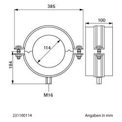 Walraven Bisofix Kälteschelle MW, Gewinde M16 Dämmschichtdicke 100mm, für Rohrdurch... WALRAVEN-231100114 8719942989244 (Abb. 1)