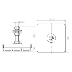 Walraven VibraTek Maschinenfuß MR-L 8000, nivellierbar Gewinde M16, 162x162x141mm... WALRAVEN-2800108000 8719942045155 (Abb. 1)