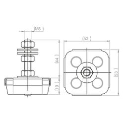 Walraven VibraTek Stahlfederdämpfer MS-1, Gewinde M8 max. 50N, 70x106x71,5mm... WALRAVEN-2800300050 8719942045339 (Abb. 1)