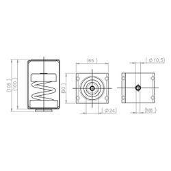 Walraven VibraTek Stahlfederhänger HS-1, Gewinde M8 max. 500N, 60x65x105mm... WALRAVEN-2800600500 8719942046008 (Abb. 1)