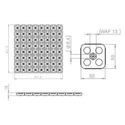 Walraven VibraTek Antivibrationsplatte PR-T, 411x411x18mm zuschneidbar je 50x50mm... WALRAVEN-2801200400 8719942047593 (Abb. 1)