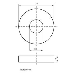 Walraven VibraTek Unterlegscheibe SA-W 25x4mm, Innendurchmesser 8,5mm, EPDM... WALRAVEN-2801308504 8719942046596 (Abb. 1)