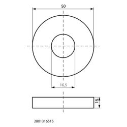 Walraven VibraTek Unterlegscheibe SA-W 50x15mm, Innendurchmesser 16,5mm, EPDM... WALRAVEN-2801316515 8719942046701 (Abb. 1)