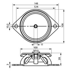 Walraven VibraTek Gummi-Metall-Dämpfer MR-B, Innengewinde M10 Maximallast 1500N... WALRAVEN-2801801500 8719942047562 (Abb. 1)