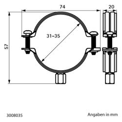 Walraven Bifix Rohrschelle G2, 31-35mm M8/M10 BUP1000 Zweischraubenschelle, Stahl... WALRAVEN-3008035 8712993992553 (Abb. 1)