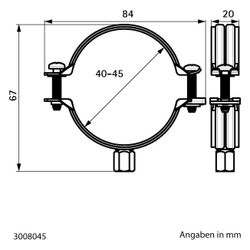 Walraven Bifix Rohrschelle G2, 40-45mm M8/M10 BUP1000 Zweischraubenschelle, Stahl... WALRAVEN-3008045 8712993992577 (Abb. 1)