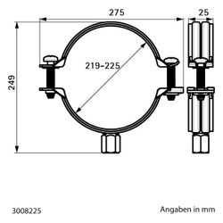 Walraven Bifix Rohrschelle G2, 219-225mm M8/M10 BUP1000 Zweischraubenschelle, Stahl... WALRAVEN-3008225 8712993992744 (Abb. 1)