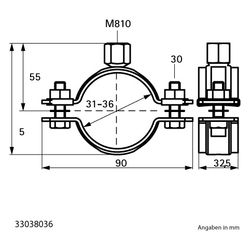 Walraven Schwerlastschelle HD500 M8/M10, BUP 31-36mm Zweischraubenschelle... WALRAVEN-33038036 8712993965984 (Abb. 1)