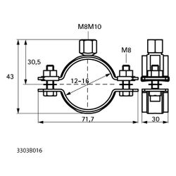 Walraven Schwerlastschelle HD500 M8/M10, 12-16mm Zweischraubenschelle, Schwarz... WALRAVEN-3303B016 8719942066341 (Abb. 1)