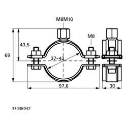 Walraven Schwerlastschelle HD500 M8/M10, 37-42mm Zweischraubenschelle, Schwarz... WALRAVEN-3303B042 8719942066464 (Abb. 1)