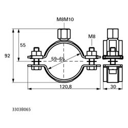 Walraven Schwerlastschelle HD500 M8/M10, 59-65mm Zweischraubenschelle, Schwarz... WALRAVEN-3303B065 8719942066525 (Abb. 1)