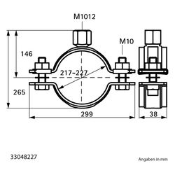 Walraven Schwerlastschelle HD500 M10/M12, BUP 217-227mm Zweischraubenschelle... WALRAVEN-33048227 8712993966318 (Abb. 1)