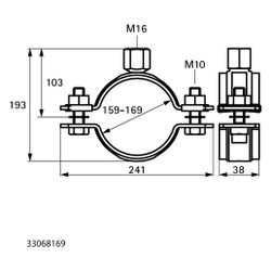 Walraven Schwerlastschelle HD500 M16, BUP 159-169mm Zweischraubenschelle... WALRAVEN-33068169 8712993979943 (Abb. 1)