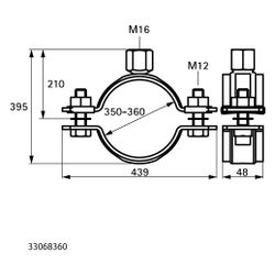Walraven Schwerlastschelle HD500 M16, BUP 350-360mm Zweischraubenschelle... WALRAVEN-33068360 8712993966356 (Abb. 1)