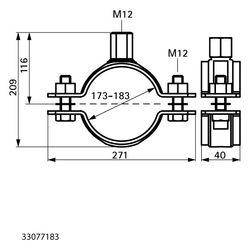 Walraven Schwerlastschelle HD500 M12, 173-183mm Zweischraubenschelle, Edelstahl... WALRAVEN-33077183 8719942030786 (Abb. 1)