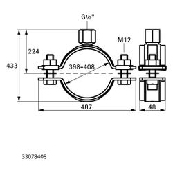 Walraven Schwerlastschelle HD500 1/2", BUP 398-408mm Zweischraubenschelle... WALRAVEN-33078408 8712993980161 (Abb. 1)