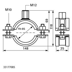 Walraven Schwerlastschelle HD1501 M12, 79-85mm Zweischraubenschelle, Edelstahl, EPDM... WALRAVEN-33177085 8719942031684 (Abb. 1)