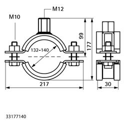 Walraven Schwerlastschelle HD1501 M12, 132-140mm Zweischraubenschelle, Edelstahl, EP... WALRAVEN-33177140 8719942043465 (Abb. 1)