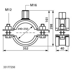 Walraven Schwerlastschelle HD1501 M16, 240-250mm Zweischraubenschelle, Edelstahl, EP... WALRAVEN-33177250 8719942043601 (Abb. 1)