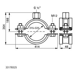 Walraven Schwerlastschelle HD1501 1/2", BUP 315-325mm Zweischrauben-Rohrschelle, EPD... WALRAVEN-33178325 8712993980369 (Abb. 1)