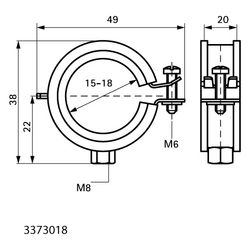Walraven Bismat Rohrschelle Flash, 15-18mm M8 mit Schnellverschluss, EPDM, Stahl elek... WALRAVEN-3373018 8712993362059 (Abb. 1)