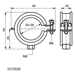 Walraven Bismat Rohrschelle Flash, 25-28mm M8 mit Schnellverschluss, EPDM, Stahl elek... WALRAVEN-3373028 8712993362073 (Abb. 1)