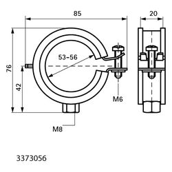 Walraven Bismat Rohrschelle Flash, 53-56mm M8 mit Schnellverschluss, EPDM, Stahl elek... WALRAVEN-3373056 8712993826674 (Abb. 1)