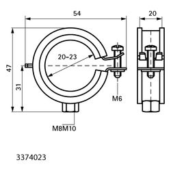 Walraven Bismat Rohrschelle Flash, 20-23mm M8/M10 mit Schnellverschluss, EPDM, Stahl ... WALRAVEN-3374023 8712993517954 (Abb. 1)
