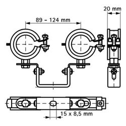 Walraven Rohrschelle Duplo KSB1, 20-23mm EPDM auf Doppelbügel, elektrolytisch verzink... WALRAVEN-3393223 8712993700967 (Abb. 1)