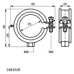 Walraven Bismat Rohrschelle 5000, 25mm M8 Fest- und Gleitschelle, EPDM, Stahl elektro... WALRAVEN-3483028 8712993072606 (Abb. 1)