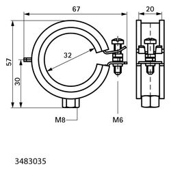 Walraven Bismat Rohrschelle 5000, 32mm M8 Fest- und Gleitschelle, EPDM, Stahl elektro... WALRAVEN-3483035 8712993072613 (Abb. 1)