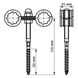 Walraven Zwillingsschelle mit Einlage, für 15mm Metallheizungsrohre, Stift 120mm, EPD... WALRAVEN-3535015 8712993270880 (Abb. 1)