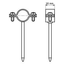 Walraven Stiftrohrschelle 100, mit Einschlagstift 100mm, für Kunststoffrohre DN 100, ... WALRAVEN-3862100 8712993363742 (Abb. 1)