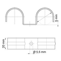 Walraven Befestigungsschelle doppelt 16mm, für Fußbodenrohre, elektrolytisch verzinkt... WALRAVEN-3913216 8712993083602 (Abb. 1)