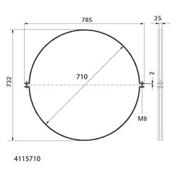 Walraven Aero Lüftungsschelle 710mm ohne Gewinde, fixierte TPE-Schallschutzeinlage, S... WALRAVEN-4115710 8712993812356 (Abb. 1)
