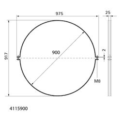 Walraven Aero Lüftungsschelle 900mm ohne Gewinde, fixierte TPE-Schallschutzeinlage, S... WALRAVEN-4115900 8712993812394 (Abb. 1)