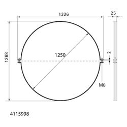 Walraven Aero Lüftungsschelle 1250mm ohne Gewinde, fixierte TPE-Schallschutzeinlage, ... WALRAVEN-4115998 8712993812431 (Abb. 1)