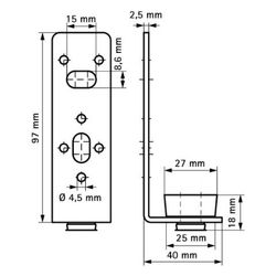Walraven Luftkanalwinkel Typ L, 30x40x110m M10 nach DIN 4109, elektrolytisch verzinkt... WALRAVEN-4125001 8712993271795 (Abb. 1)